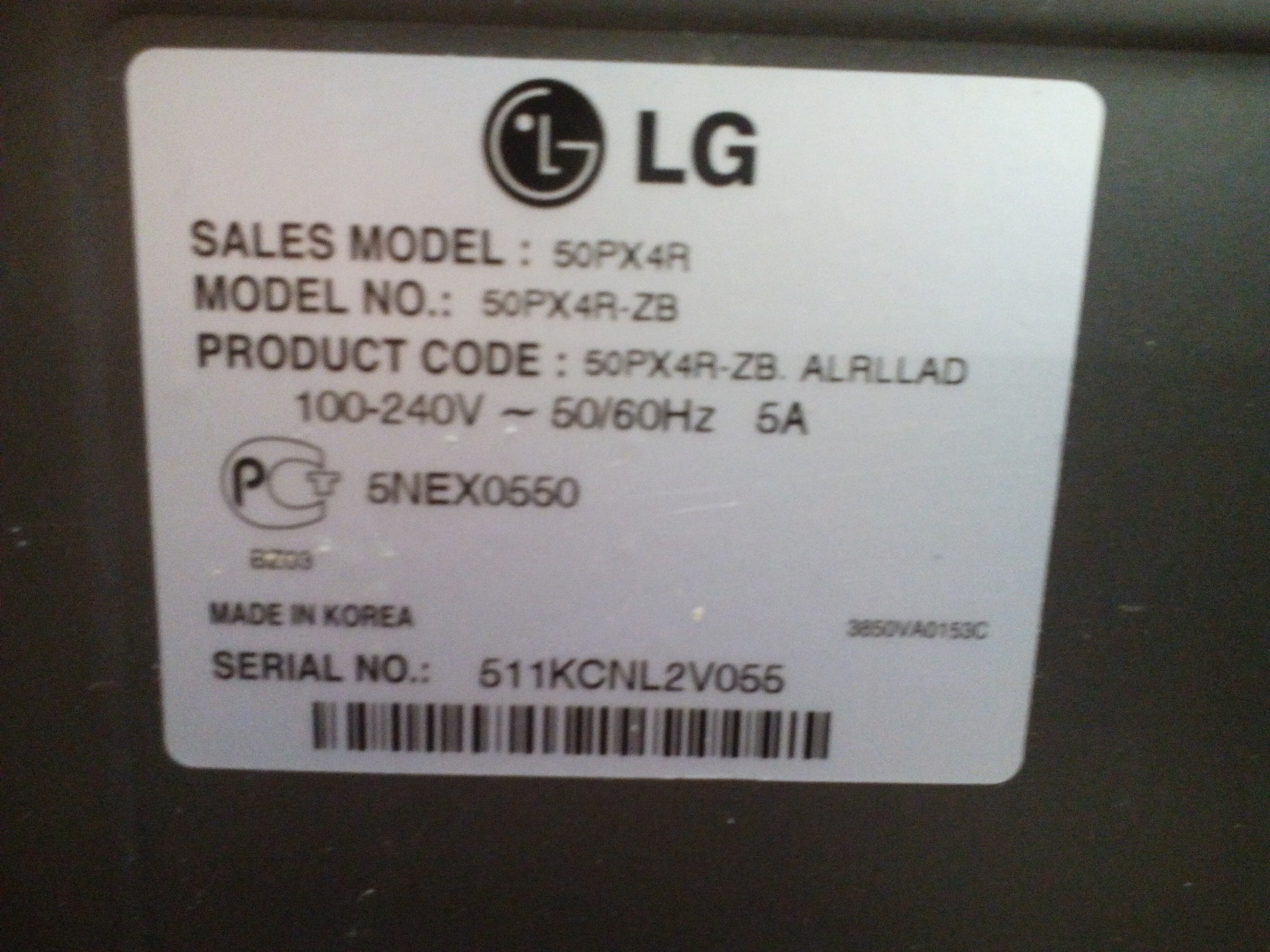 Плазменный телевизор LG 50PX4R