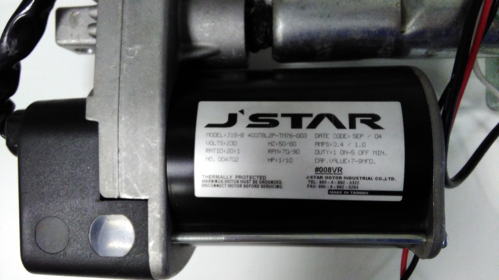 Мотор J-STAR j18-b 40078l2p-tm76-003